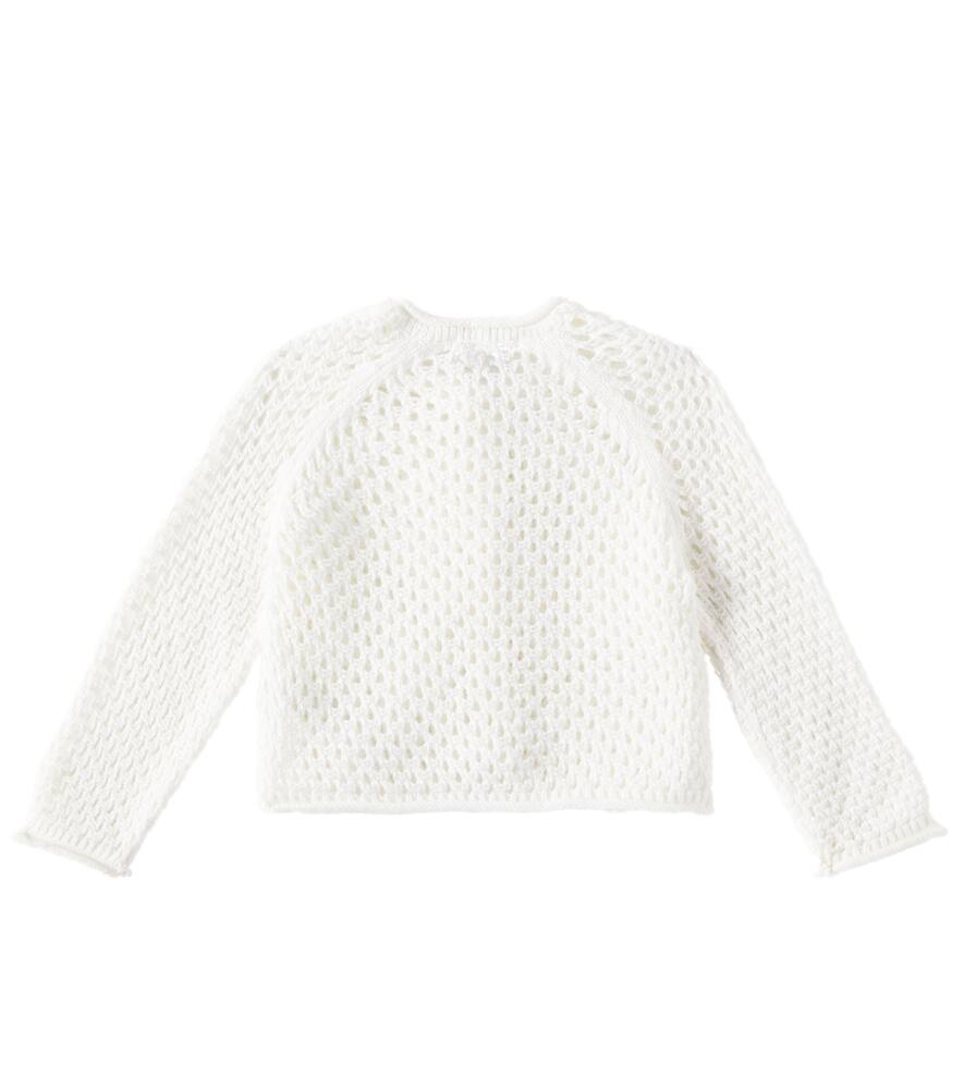 Il Gufo Baby Open-knit Cotton Cardigan In White