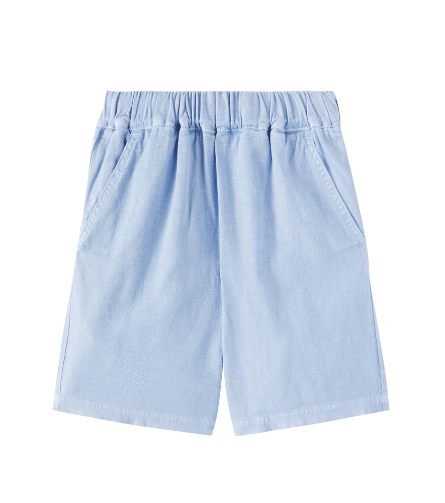 Il Gufo Cotton And Linen Bermuda Shorts In Blue