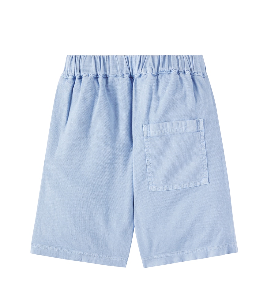 Il Gufo Cotton And Linen Bermuda Shorts In Blue