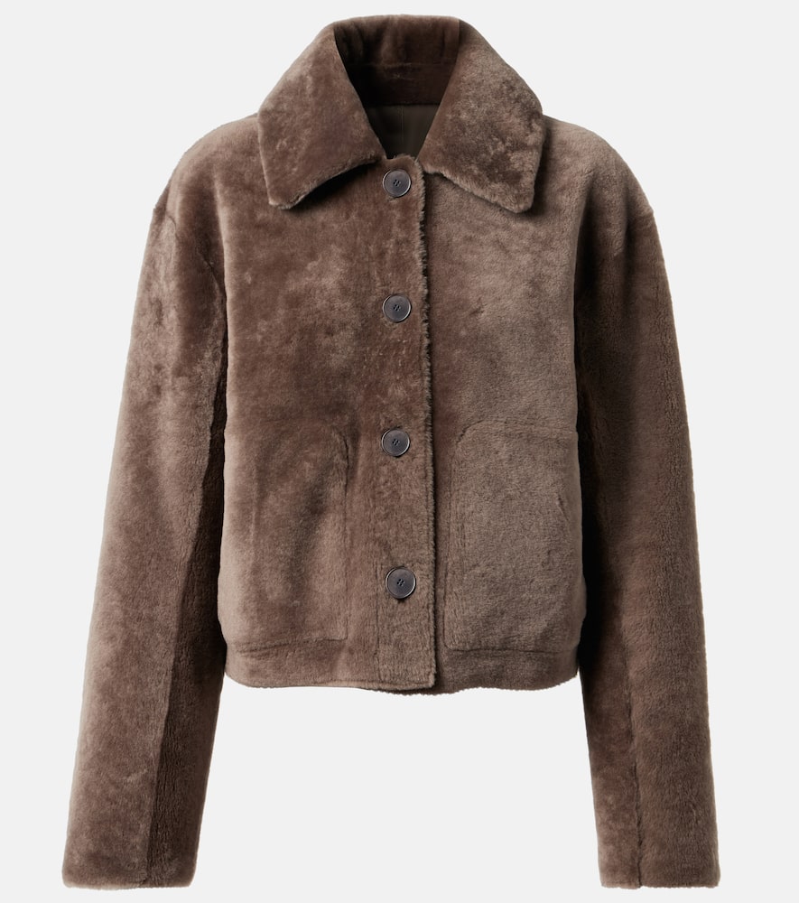 Joseph Reversible Shearling And Leather Jacket In Brown