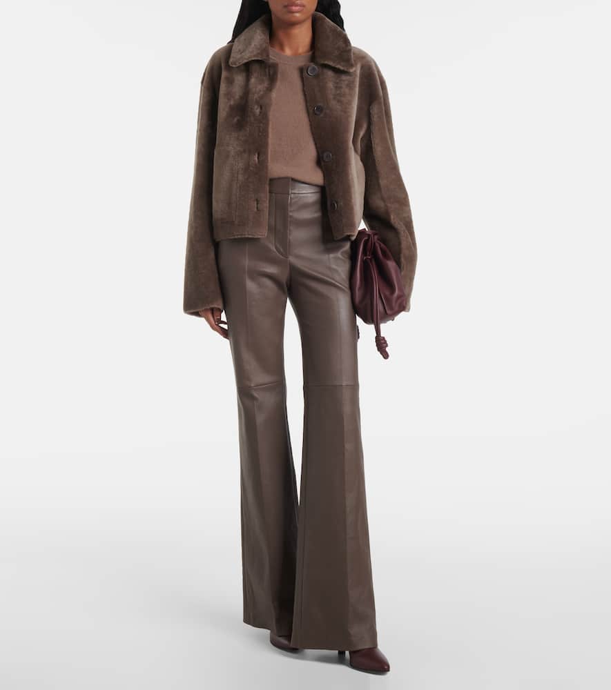 Joseph Reversible Shearling And Leather Jacket In Brown