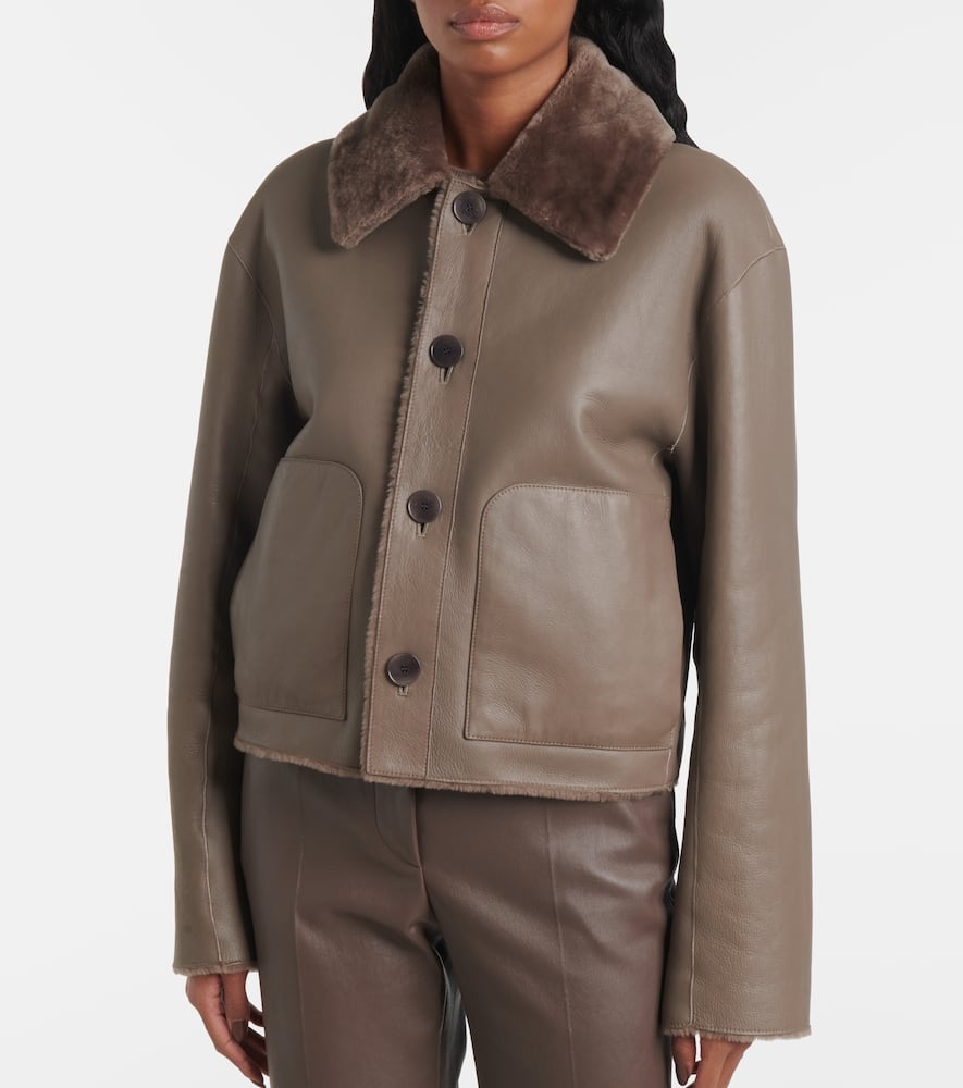 Joseph Reversible Shearling And Leather Jacket In Brown