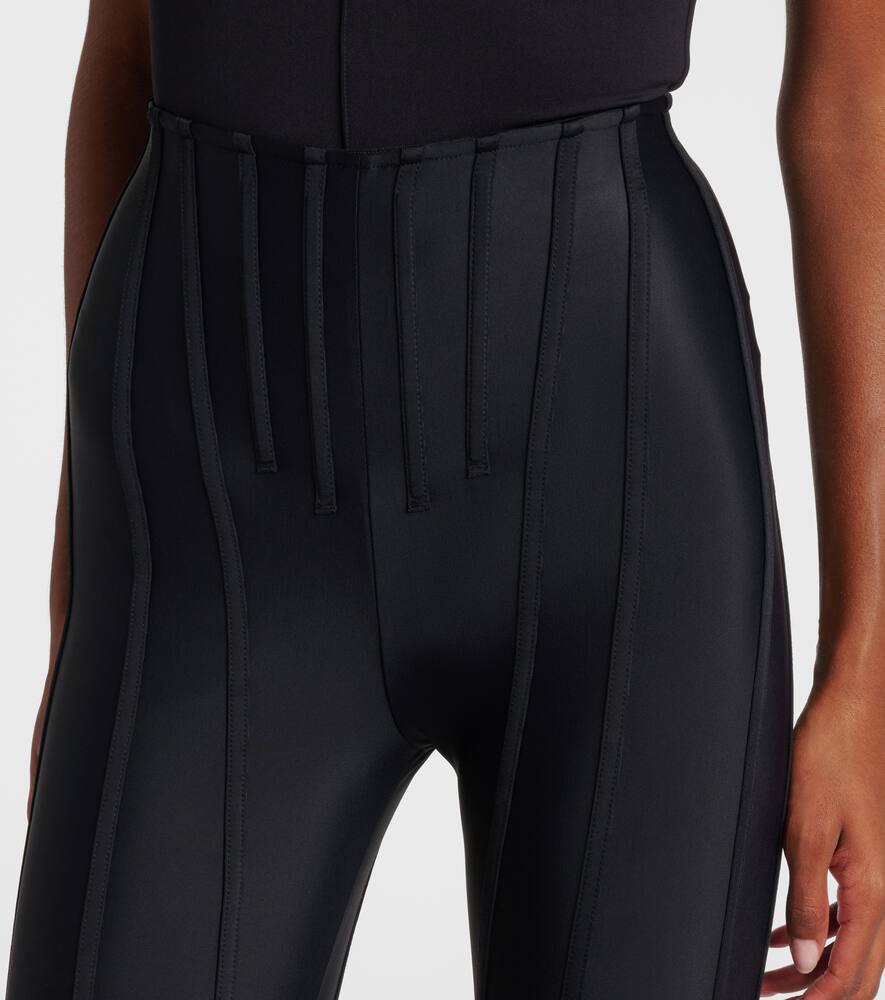 Mugler Paneled Stirrup Leggings In Black