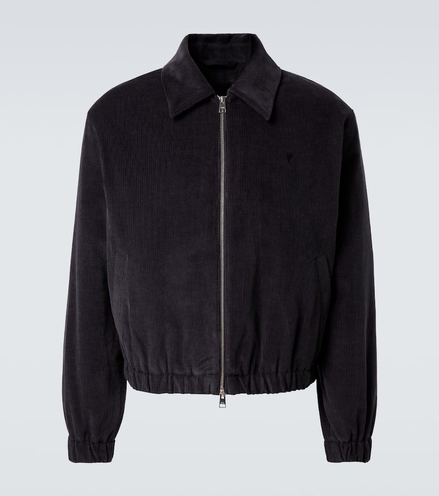 Ami Alexandre Mattiussi Ami De Caur Cotton Corduroy Blouson Jacket In Black