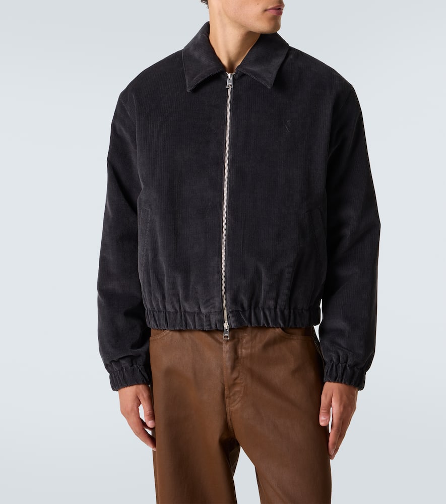 Ami Alexandre Mattiussi Ami De Caur Cotton Corduroy Blouson Jacket In Black
