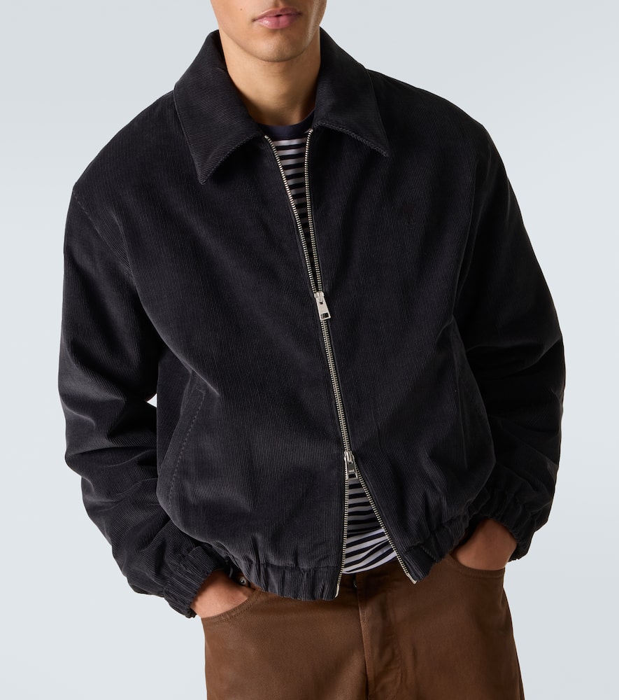 Ami Alexandre Mattiussi Ami De Caur Cotton Corduroy Blouson Jacket In Black
