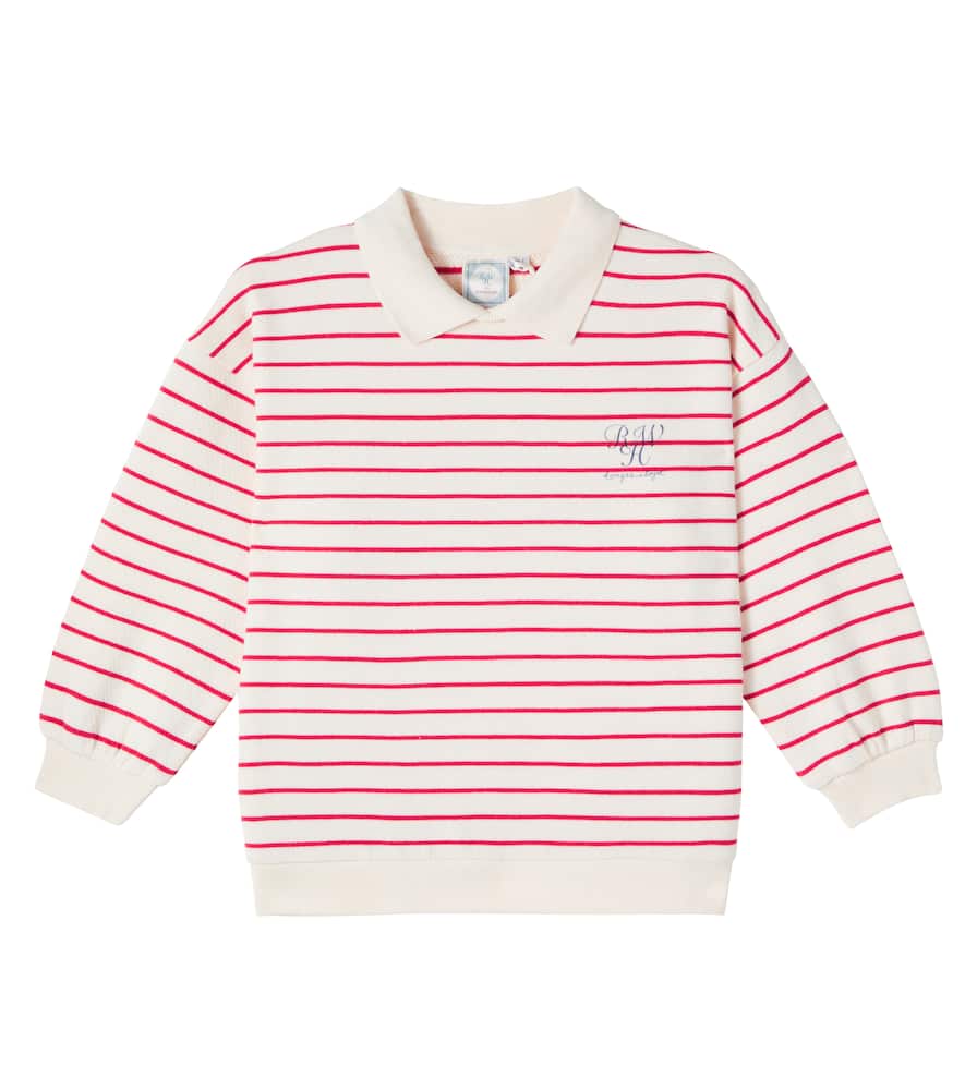 Konges Sløjd X Rhw Largo Striped Cotton Polo Sweater In White