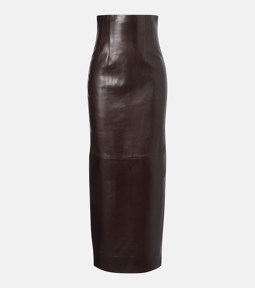Khaite Loxley leather maxi skirt