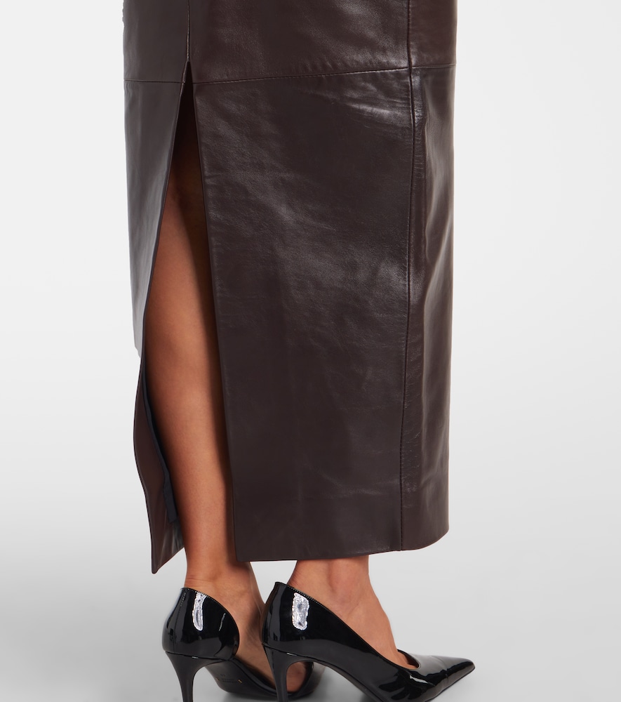  Khaite Khaite Loxley Leather Maxi Skirt 