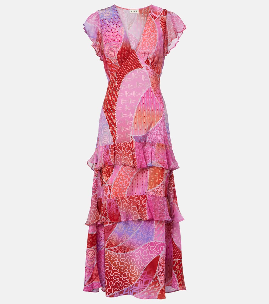Meena printed silk maxi dress