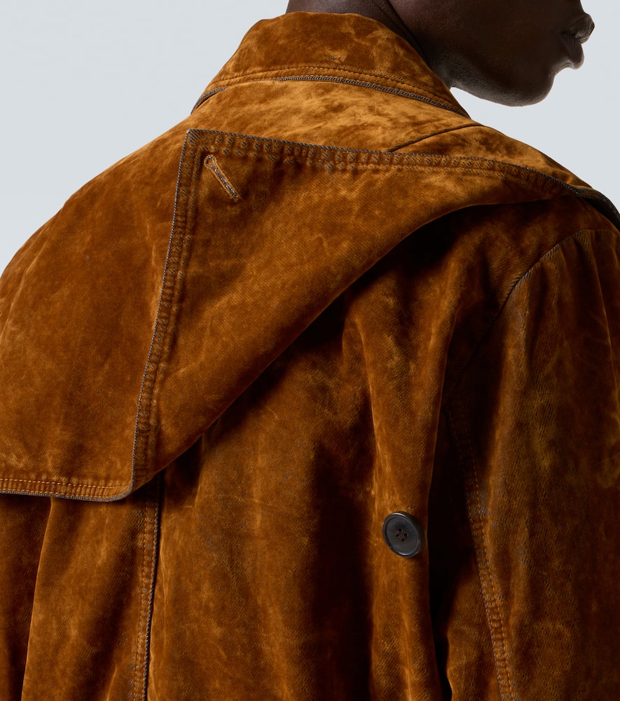 Dries Van Noten Velvet Biker Jacket Puffer Jackets Multicolor In Brown