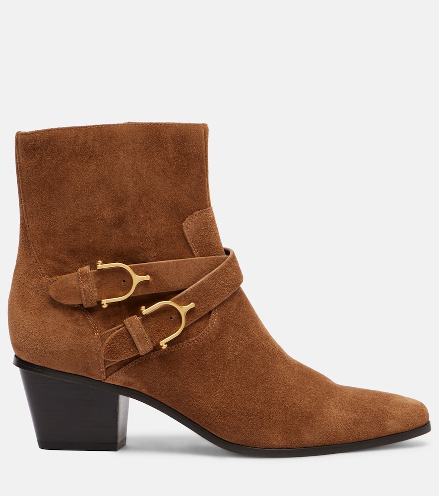 Veronica Beard Ashby 50 Suede Ankle Boots In Brown