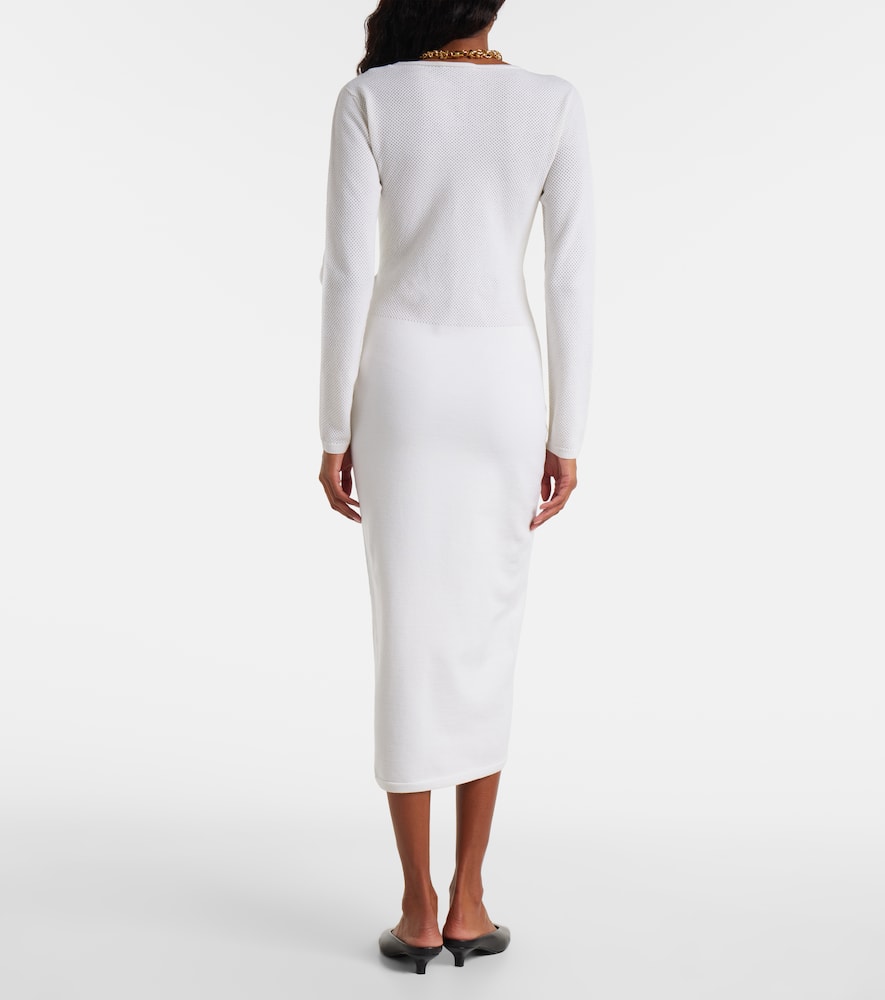 Max Mara Sophia Wool-blend Midi Dress In Animal Print