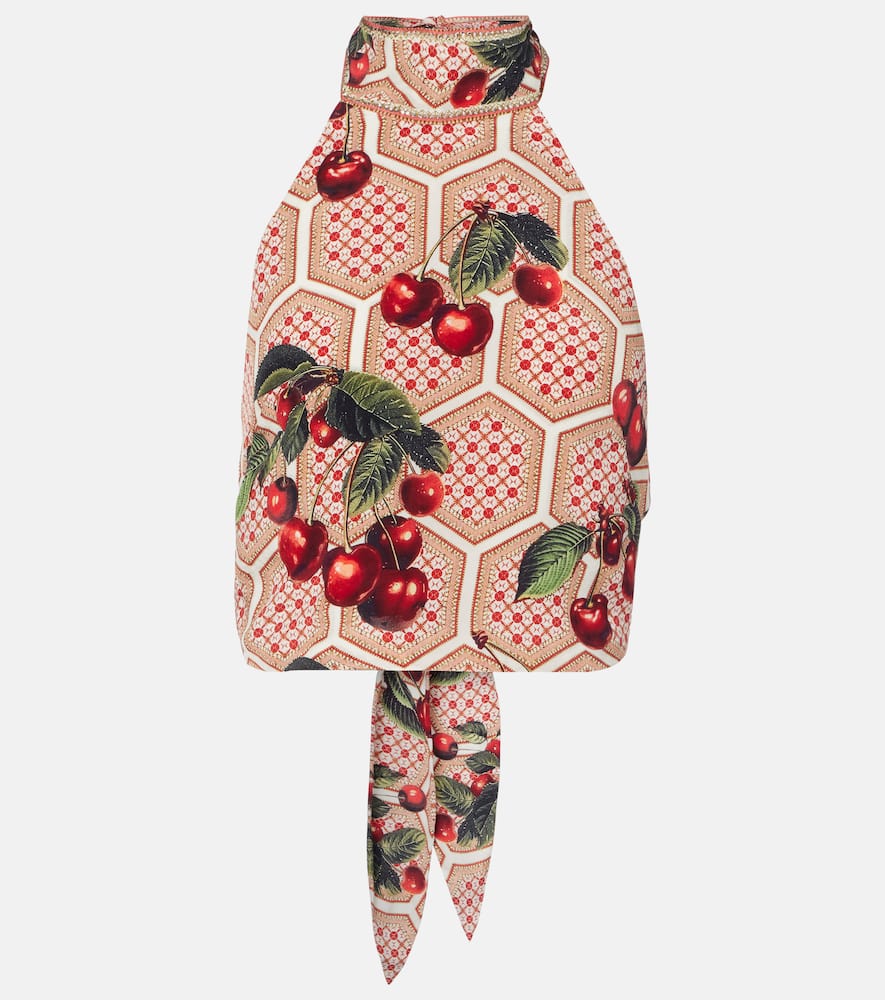Camilla Halter Tie Back Top Notes From The Road In Red