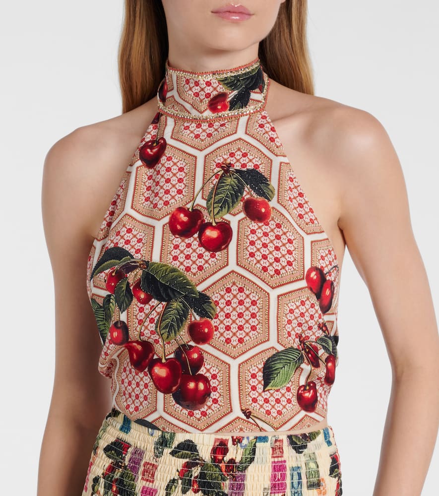 Camilla Halter Tie Back Top Notes From The Road In Red