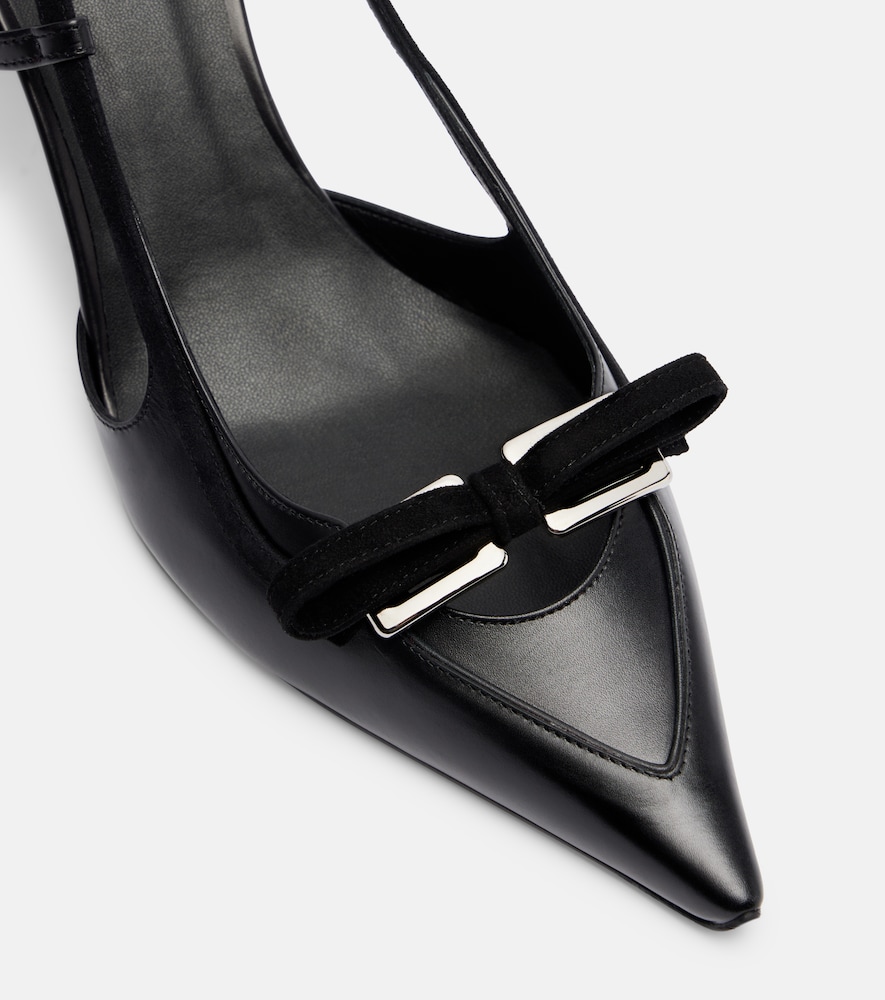  Roger Vivier Roger Vivier Virgule 75 Leather Slingback Pumps 
