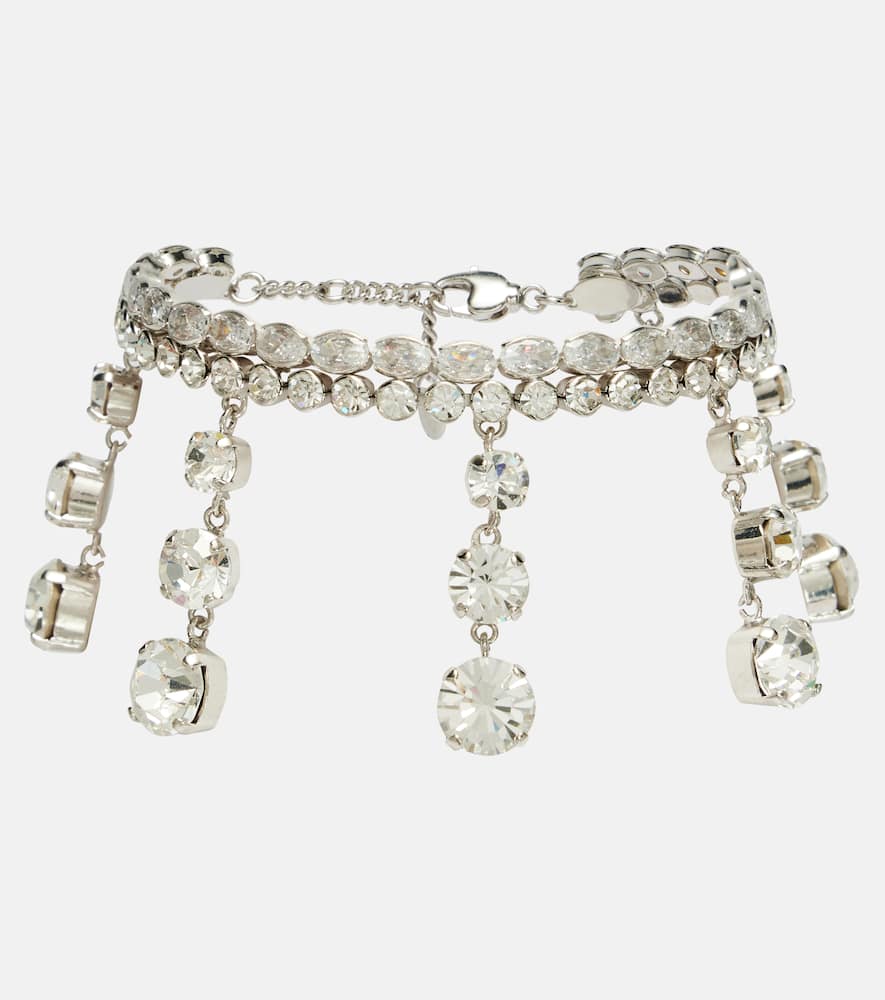 Rabanne Crystal-embellished Bracelet In Silver