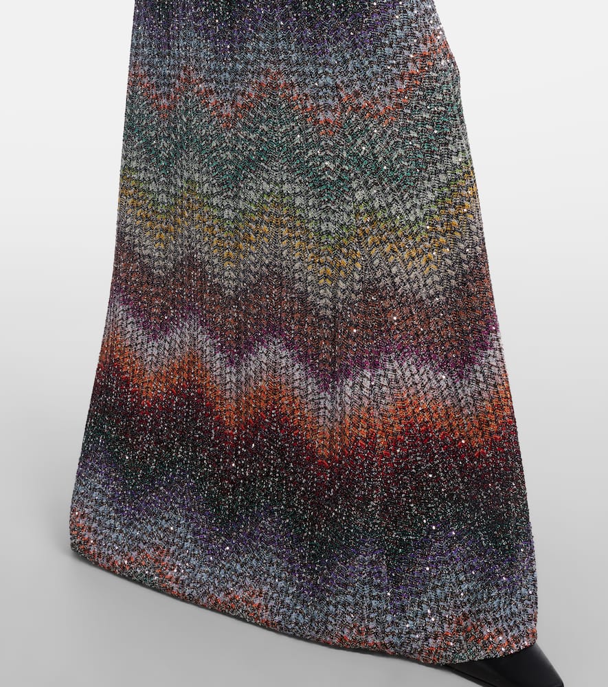 Missoni Zig Zag Halterneck Lamé Maxi Dress In Multi