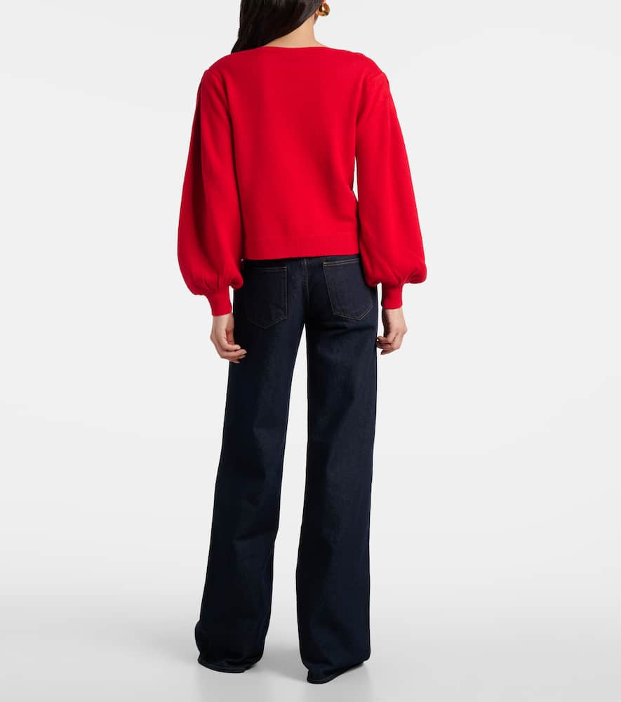 Farm Rio Red Heartful Knit Cardigan In Red