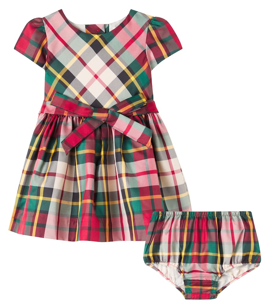 Polo Ralph Lauren Plaid Dress And Bloomers Set In Multi