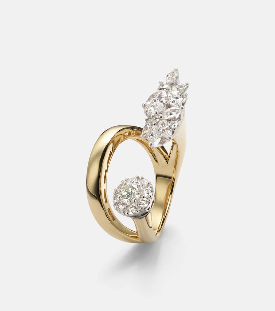 Yeprem Golden Strada 18kt Yellow And White Gold Ring With Diamonds In Gold