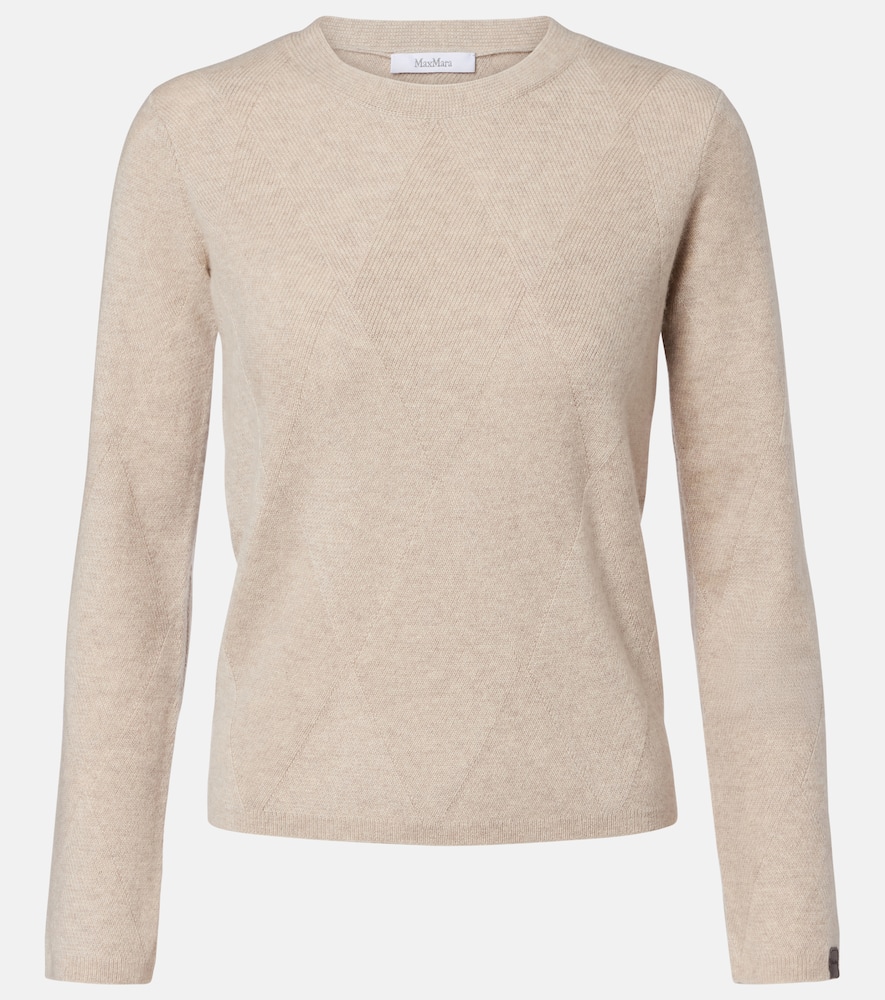 Max Mara Baffo Cashmere Sweater In Sand