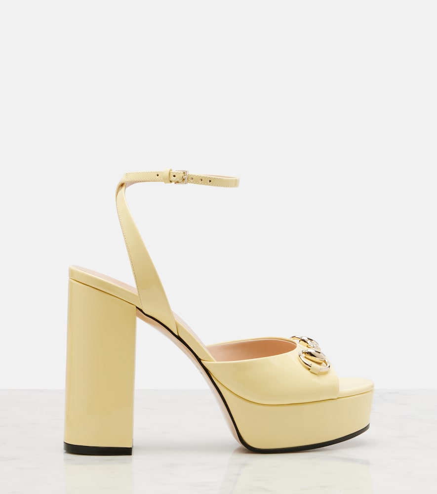  Gucci Gucci Horsebit 85 Leather Platform Sandals 