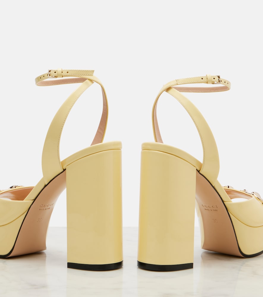  Gucci Gucci Horsebit 85 Leather Platform Sandals 