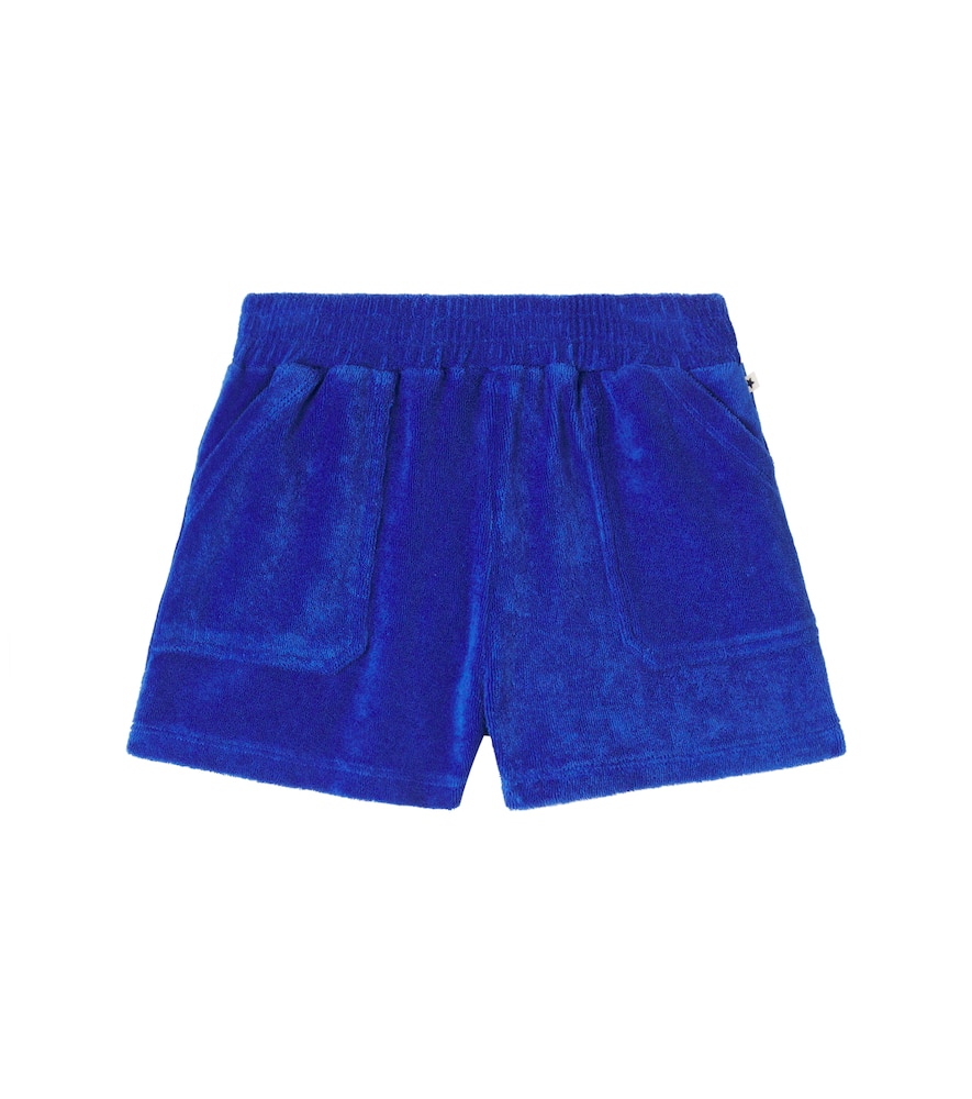 Bonton Kids' Nono Cotton Terry Bermuda Shorts In Blue