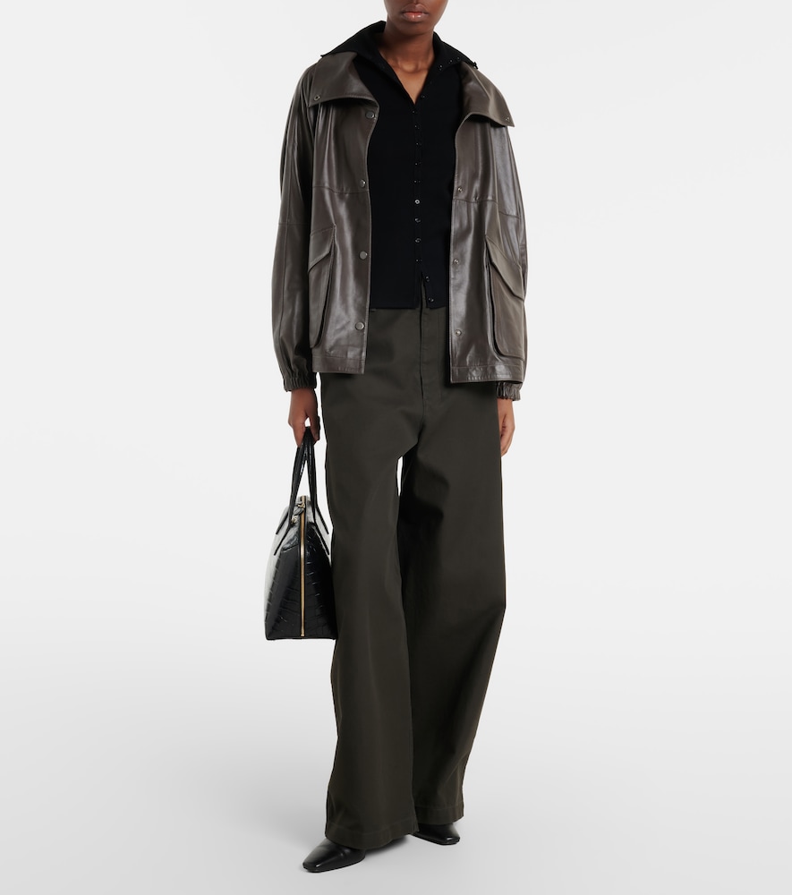  Nour Hammour Nour Hammour Anorak Leather Jacket 