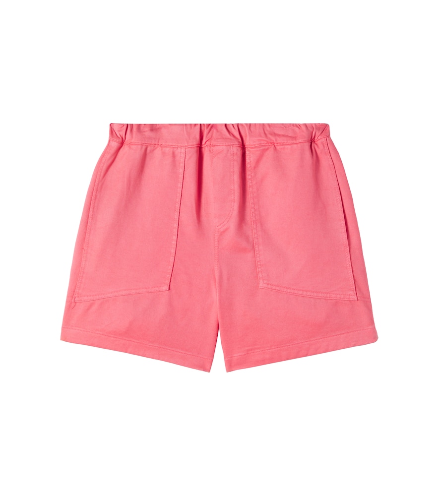 Cozmo Kids' Palm Cotton Twill Shorts In Pink
