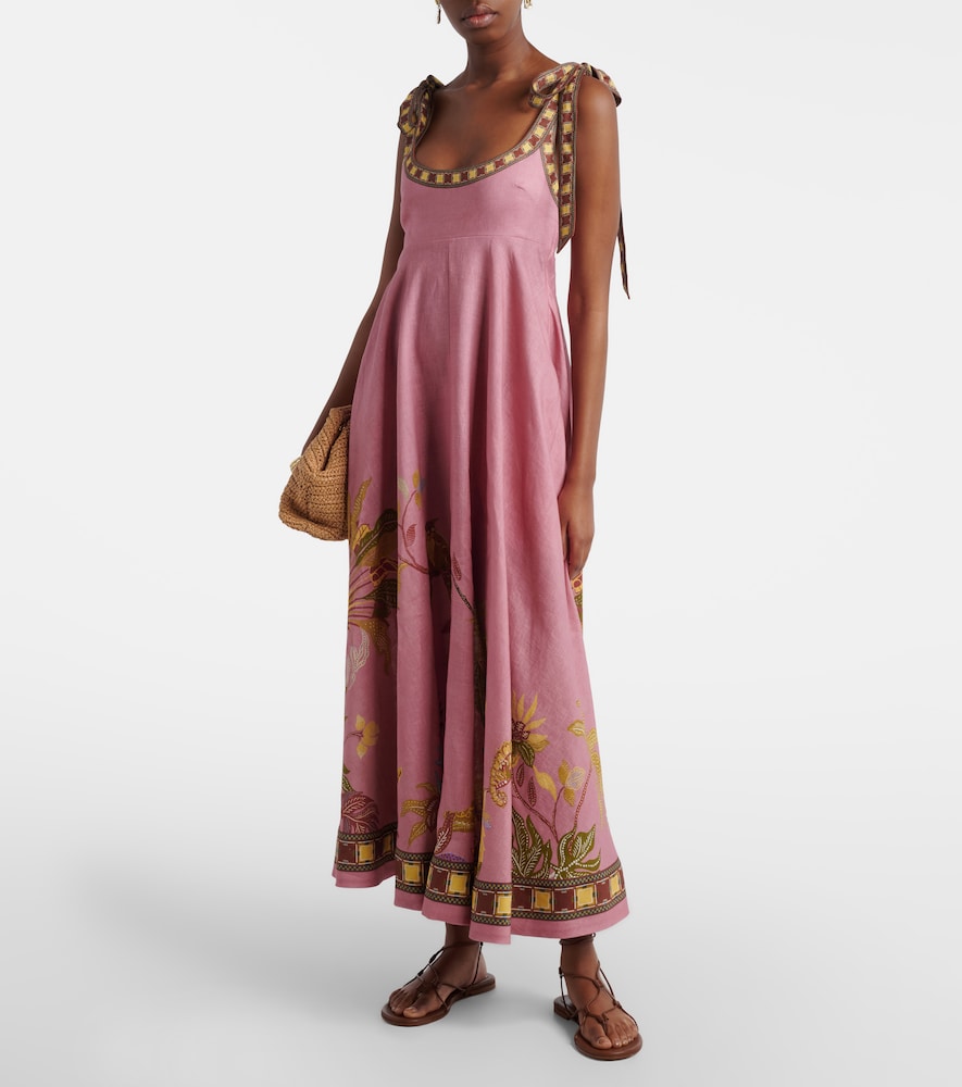 Alémais Zuri Ballet printed linen maxi dress