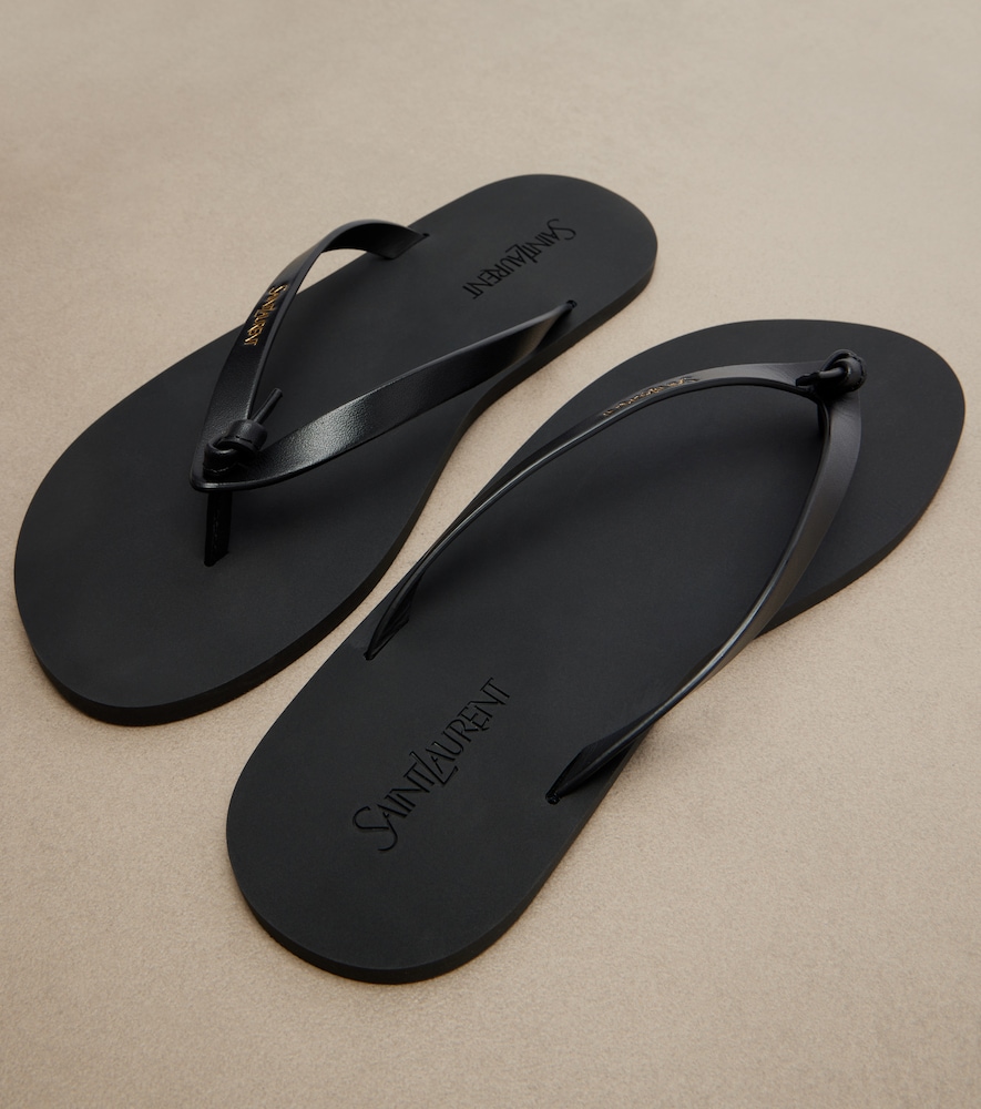  Saint Laurent Saint Laurent Pool Leather Thong Sandals 