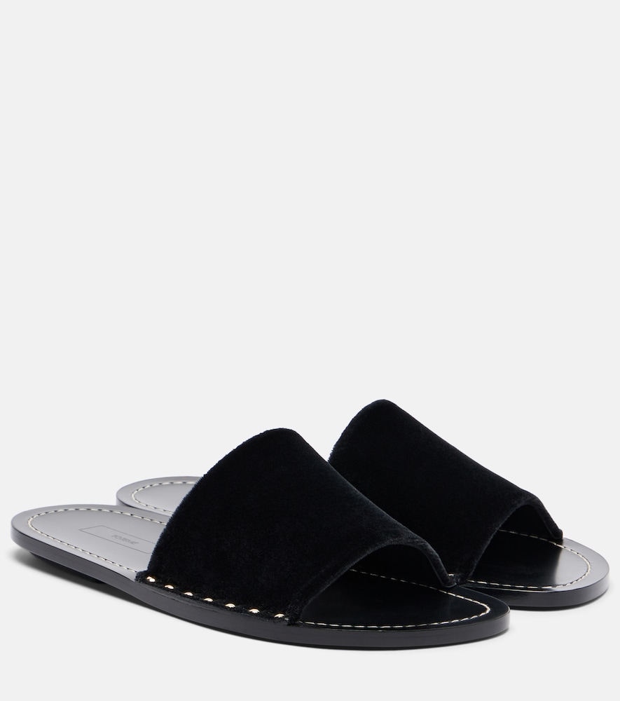 Toteme Studded velvet slides