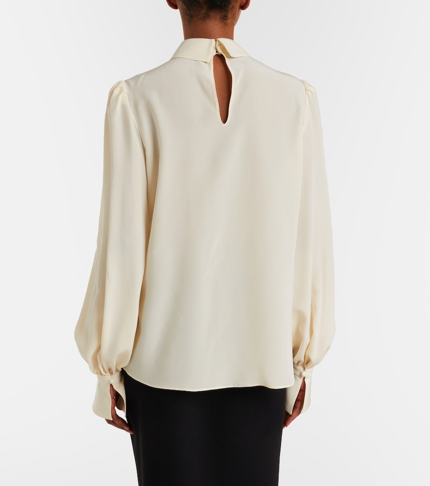  Valentino Valentino Floral-appliquã© Silk Crãªpe De Chine Blouse 