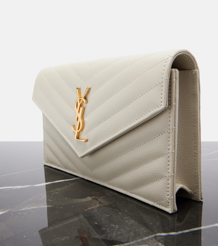  Saint Laurent Saint Laurent Cassandre Envelope Leather Wallet On Chain 