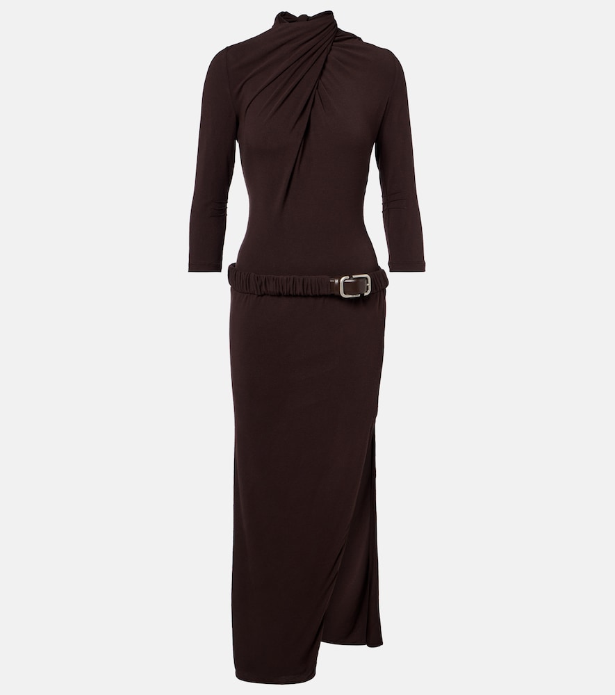 The Attico Women's Brown Draped Open-Back Jersey Midi Dress UK Size 8 - Mytheresa