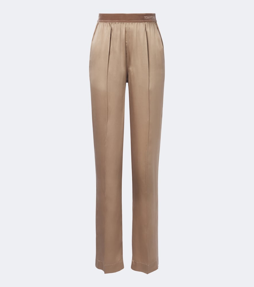 Straight Hose aus Seidensatin
