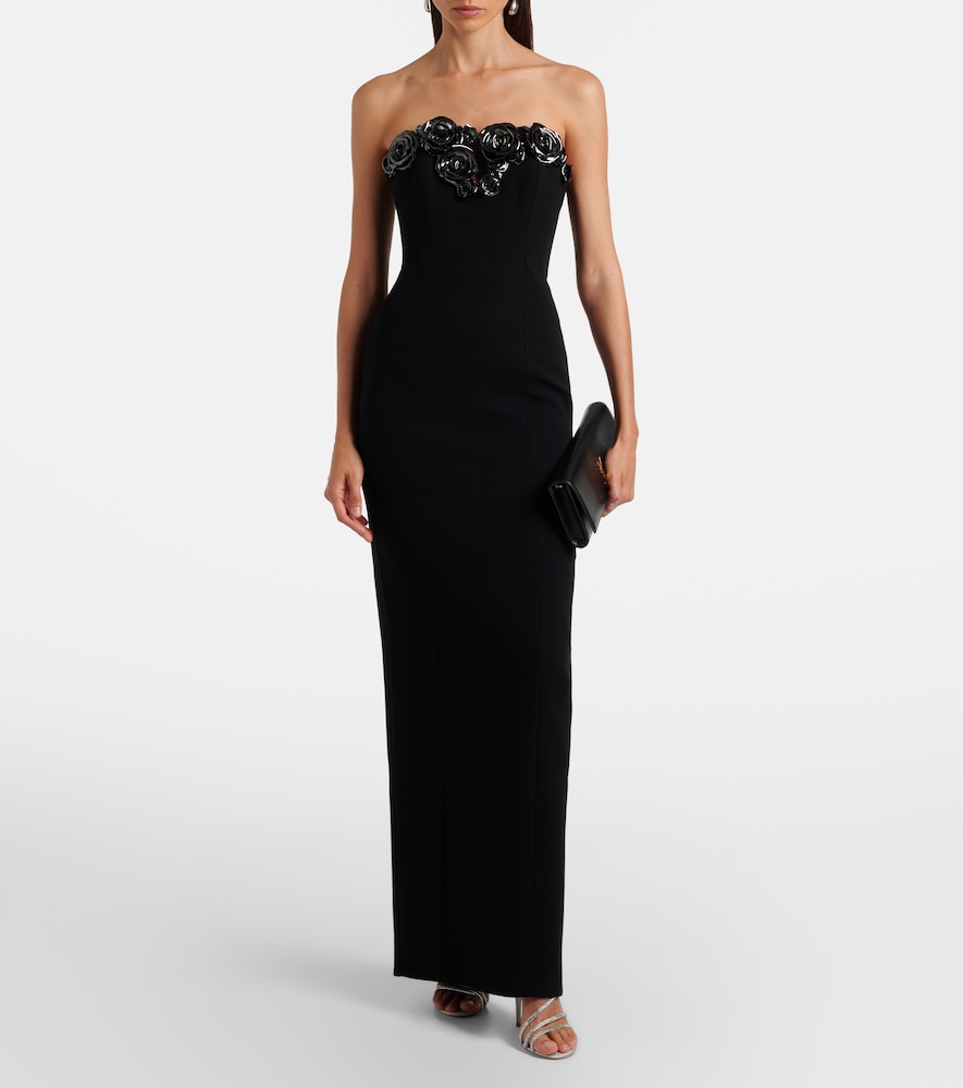  Rachel Gilbert Rachel Gilbert Mirage Floral-applique Bustier Gown 