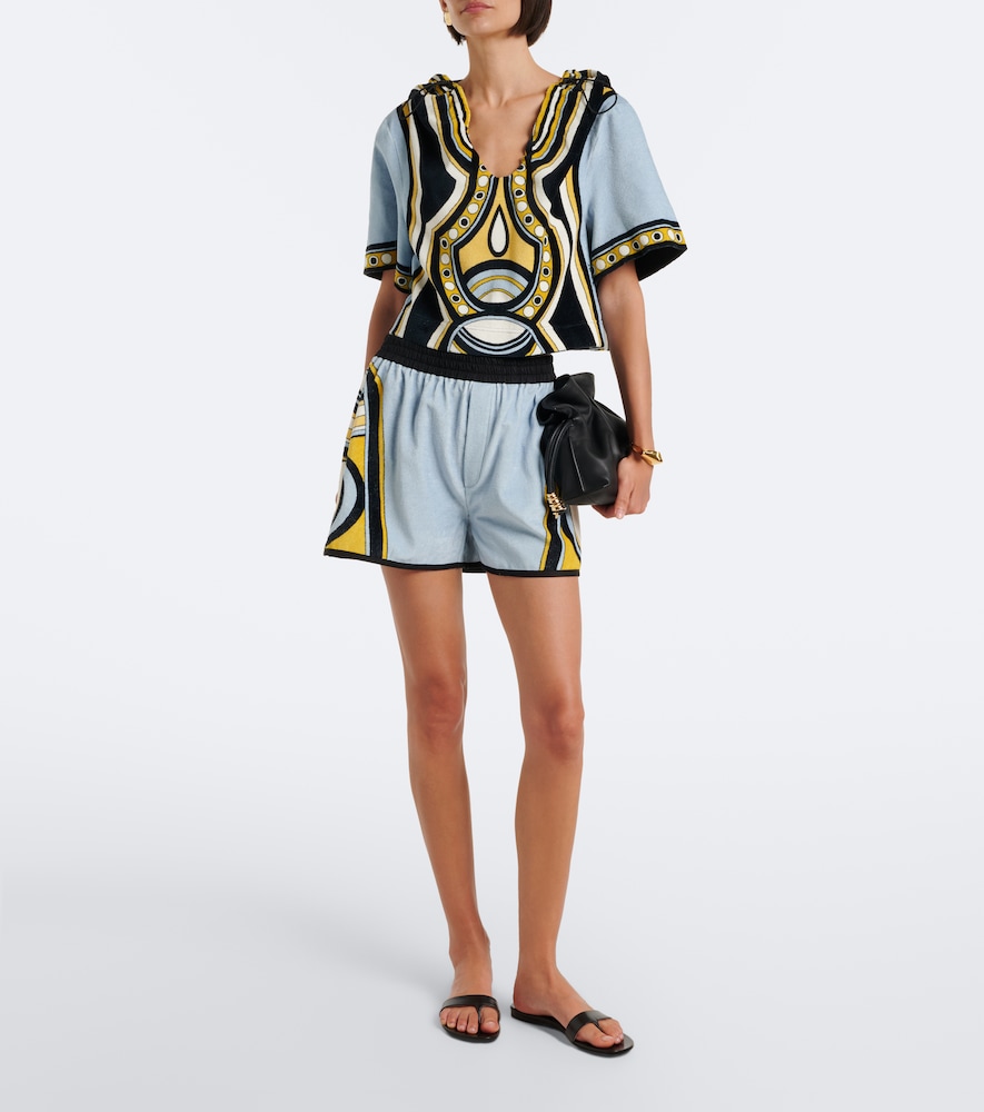 La DoubleJ Pull-up printed cotton terry shorts | Thumbnail 5