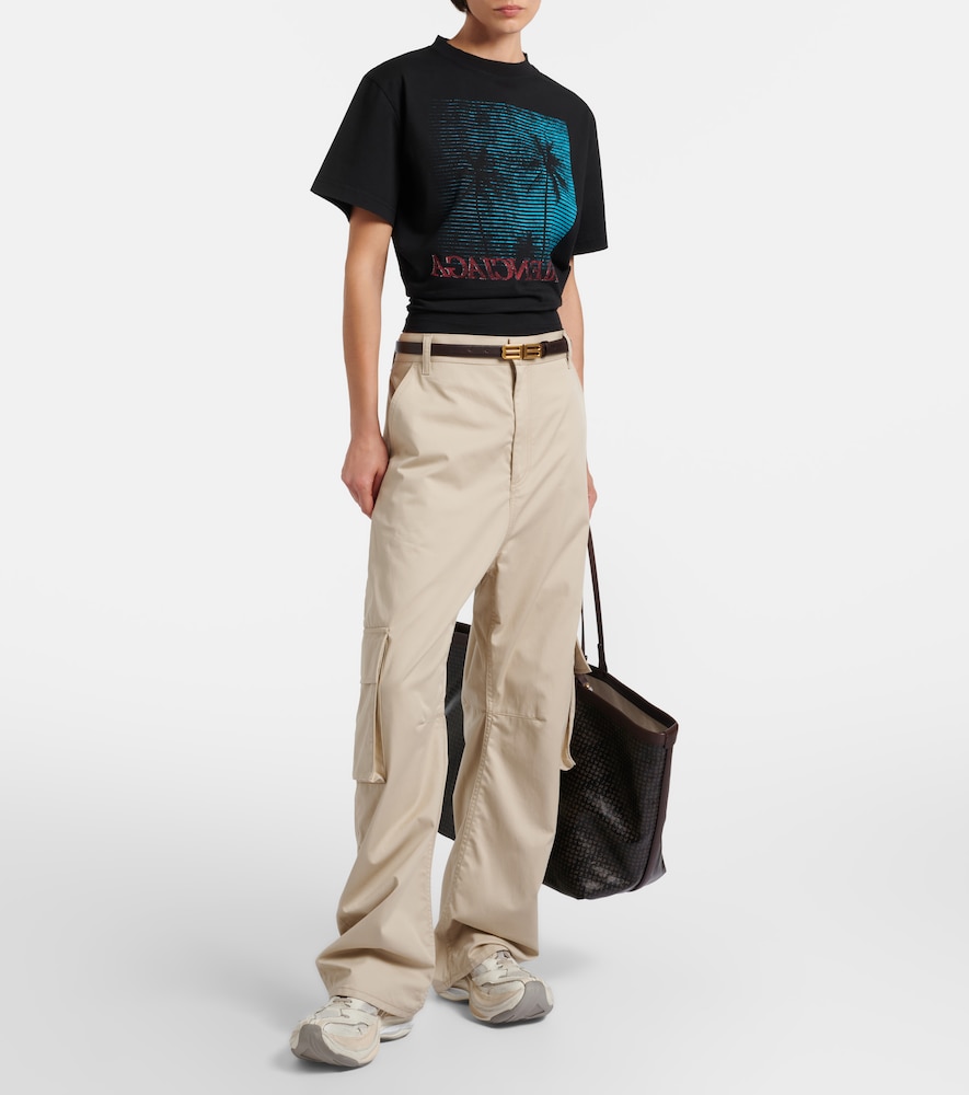 Cropped Cotton Jersey T-Shirt