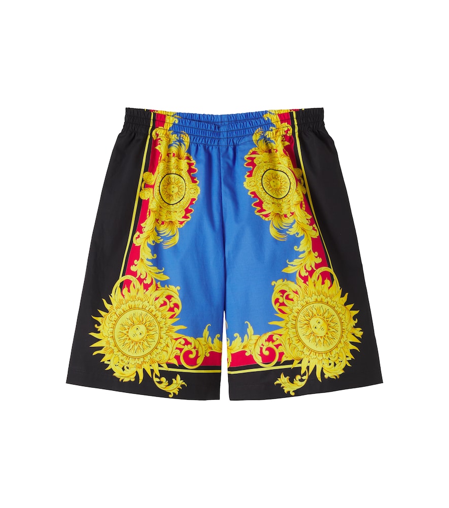 Shorts in popeline di cotone con stampa