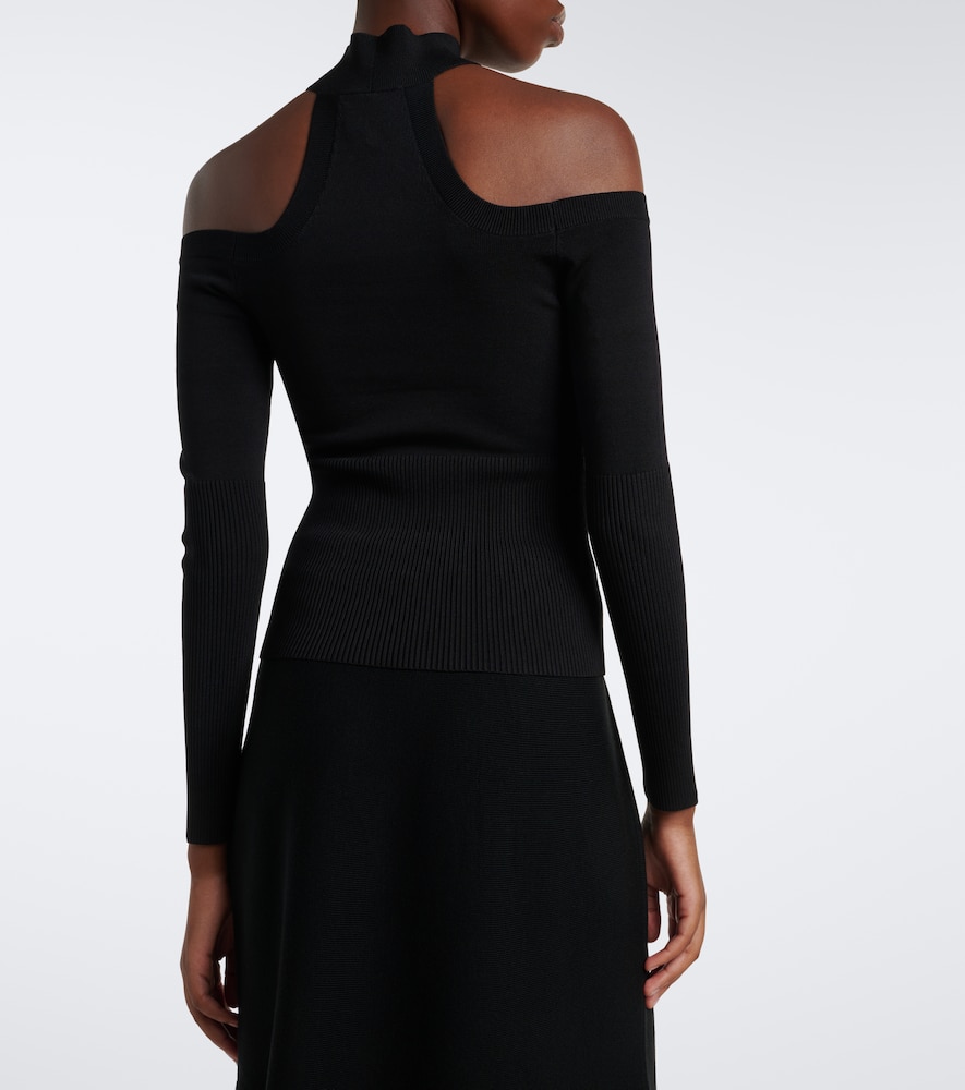 Lila Off-Shoulder Ribbed-Knit Top