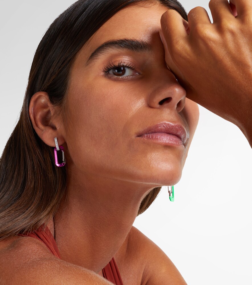  Eera Eã©ra Chiara 18kt White Gold And Sterling Silver Single Earring With Diamonds 