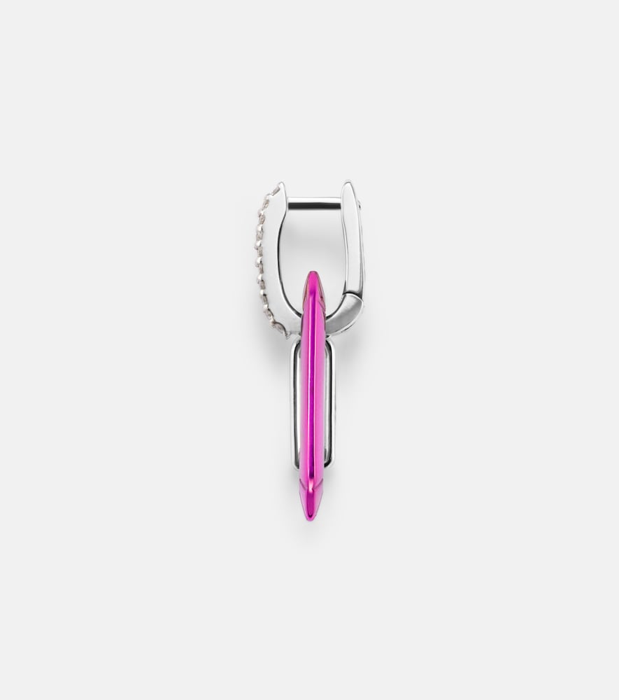  Eera Eã©ra Chiara 18kt White Gold And Sterling Silver Single Earring With Diamonds 