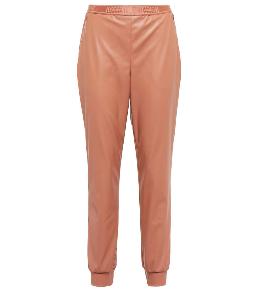 Wolford High-rise Tapered Faux Leather Pants In Vegan Caramel