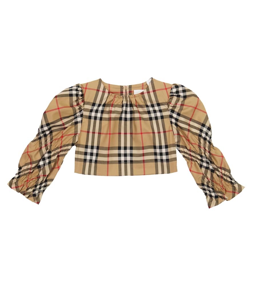 Burberry Kids Baby Archive Check cotton-blend top