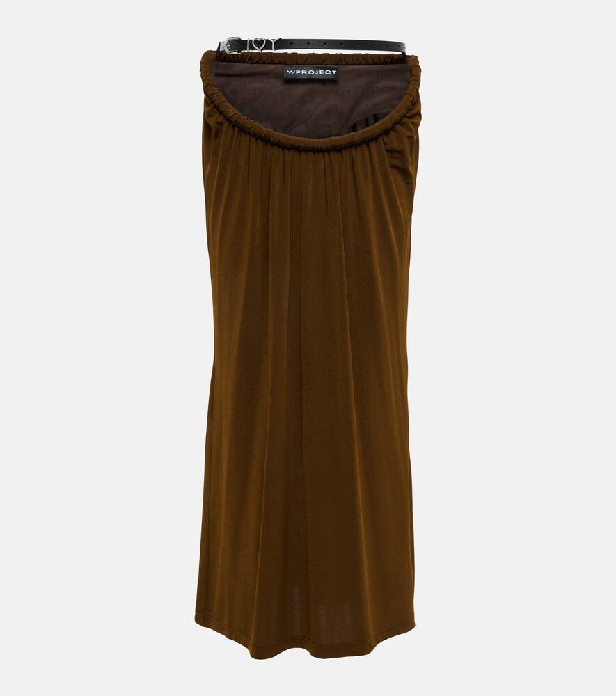 Y/Project Belted jersey midi skirt