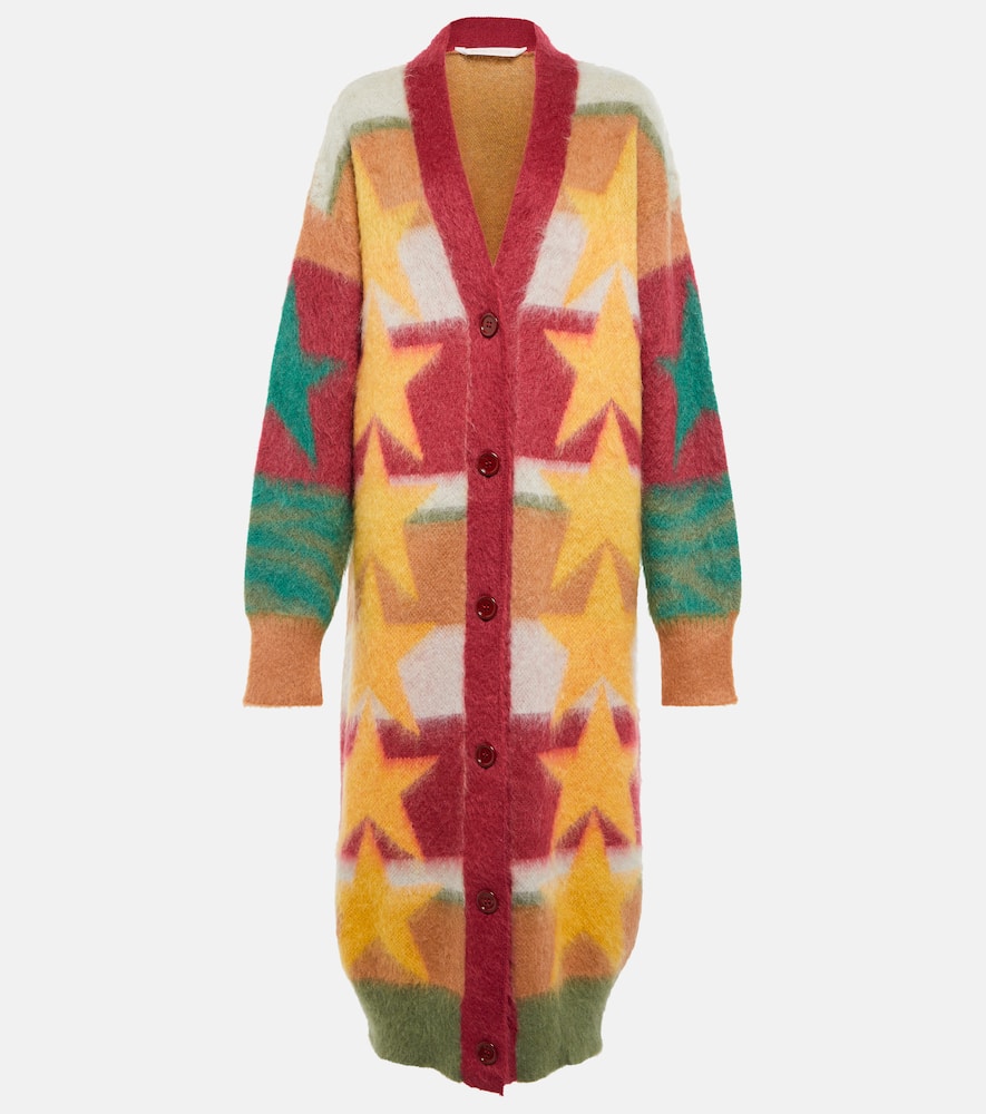 Palm Angels Jacquard mohair-blend cardigan