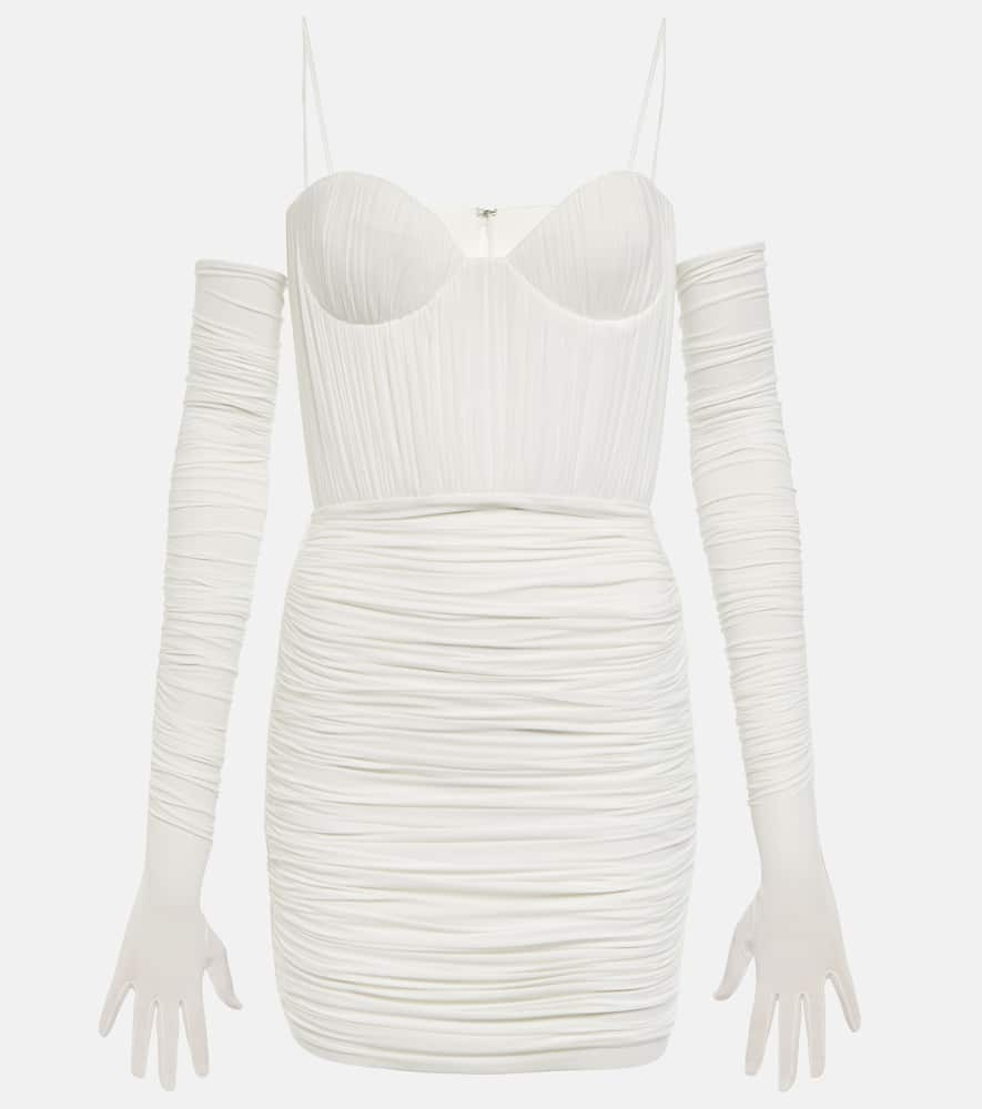 Alex Perry Paige Ruched Minidress In White